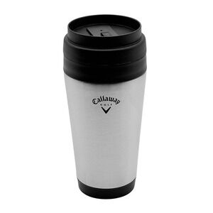 Callaway Golf Stainless Steel 16oz Travel Tumbler Coffee Mug w/ Lid Silver Black